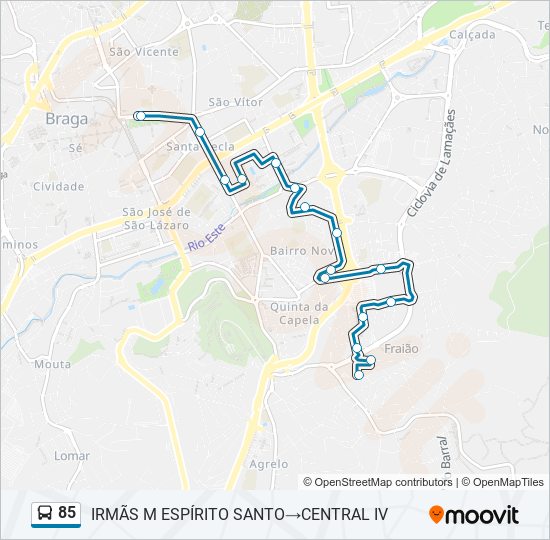 85 bus Line Map