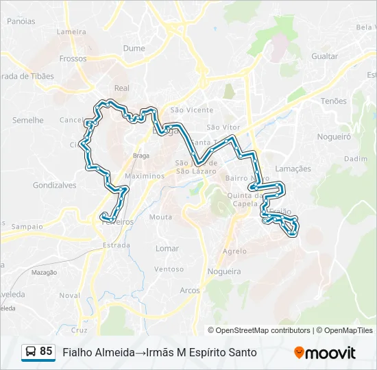 85 Bus Line Map