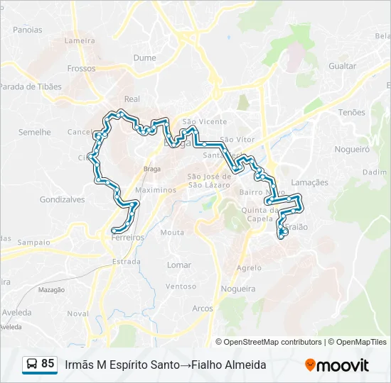 85 Bus Line Map