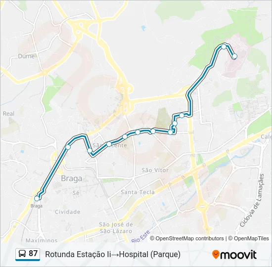 87 Bus Line Map