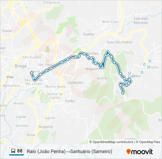 88 Bus Line Map