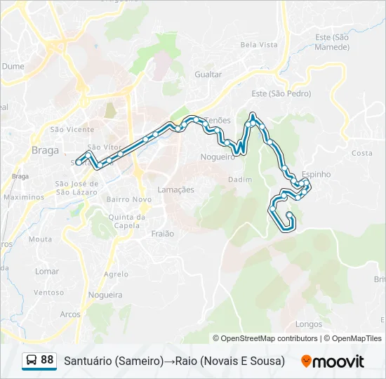 88 Bus Line Map