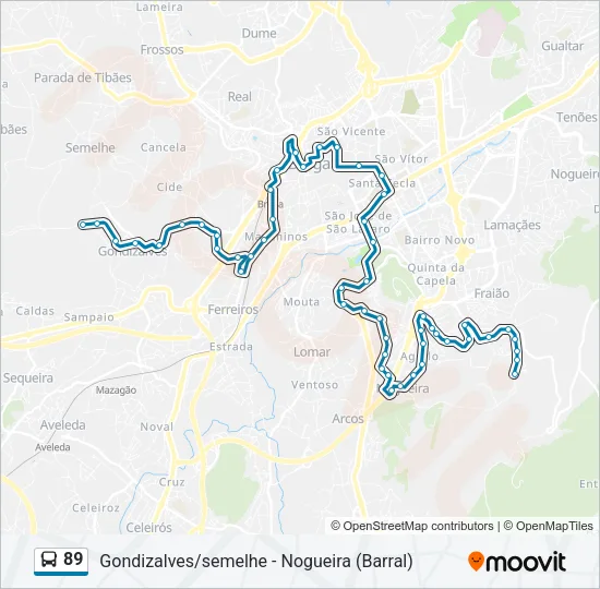89 Bus Line Map