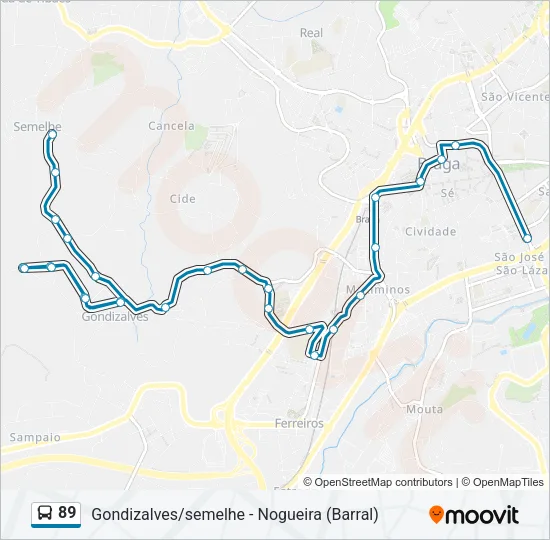 89 Bus Line Map