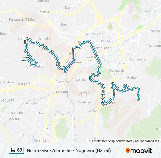89 Bus Line Map