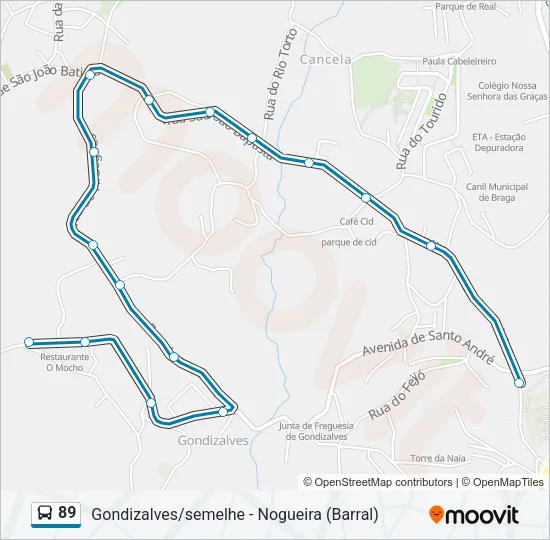 89 Bus Line Map