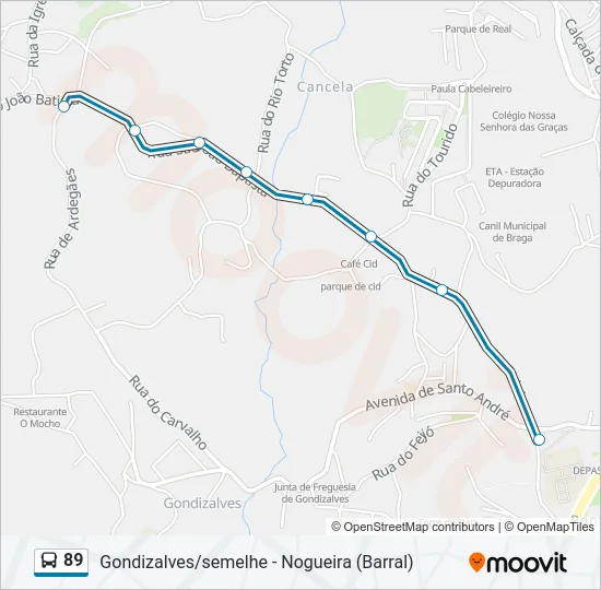 89 Bus Line Map