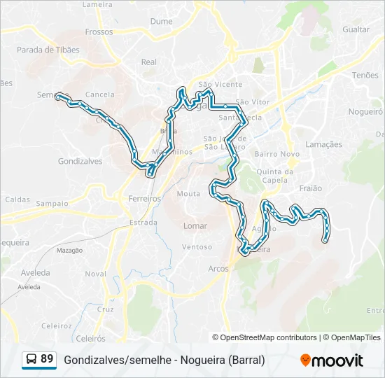 89 Bus Line Map