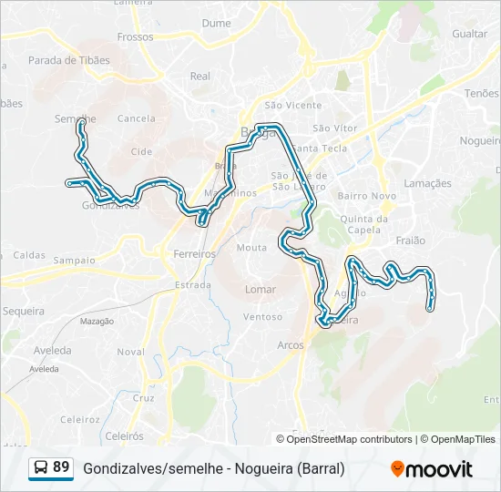 89 Bus Line Map