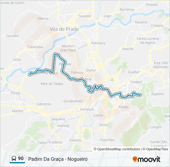 90 Bus Line Map