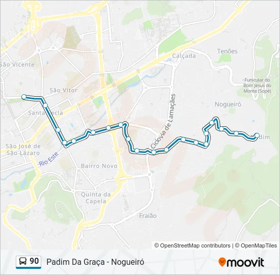 90 Bus Line Map