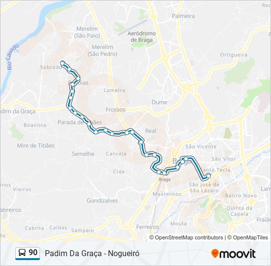 90 bus Line Map