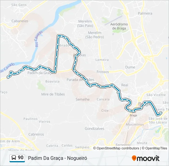 90 Bus Line Map