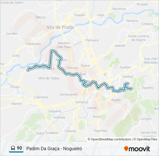 90 Bus Line Map