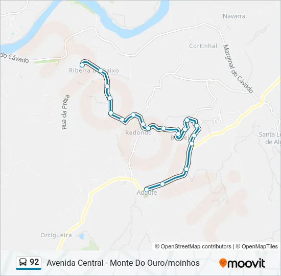 92 Bus Line Map