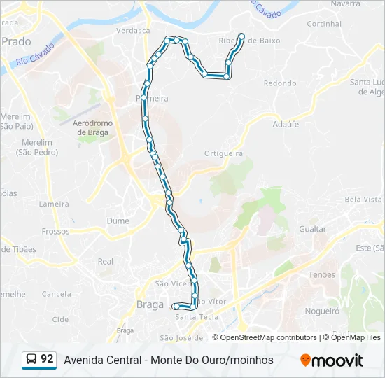 92 Bus Line Map