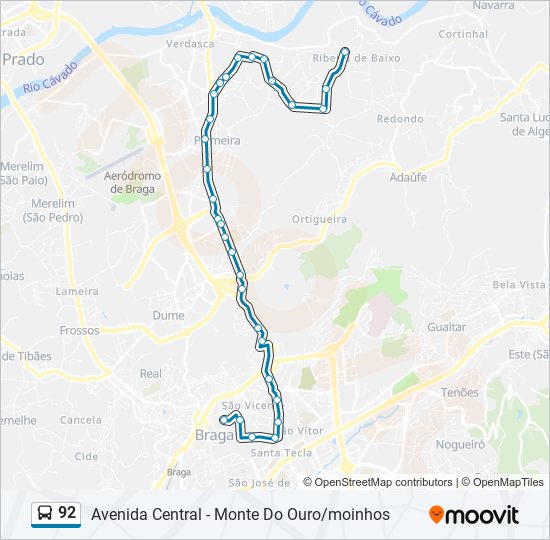 92 bus Line Map