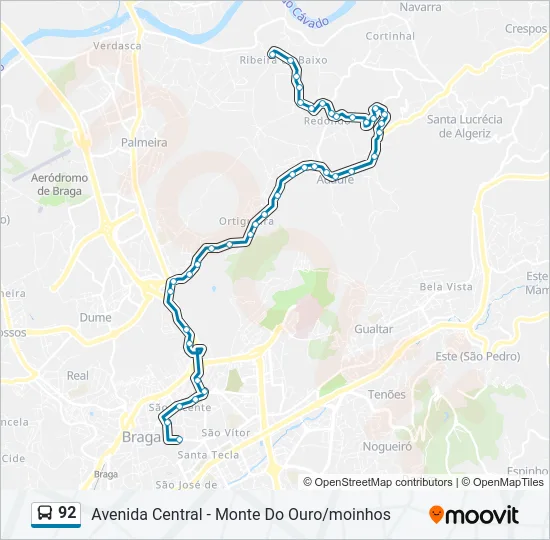 92 Bus Line Map