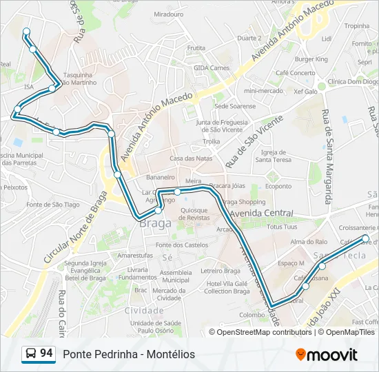 94 Bus Line Map