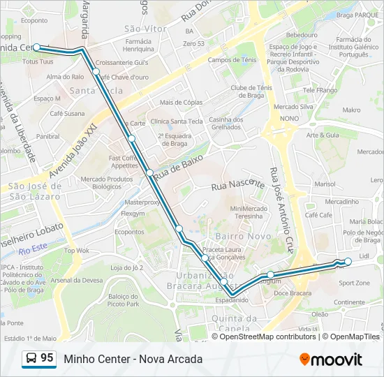 95 Bus Line Map