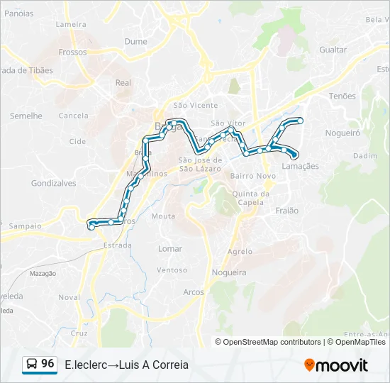 96 Bus Line Map