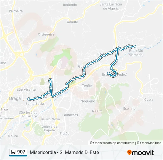 907 Bus Line Map