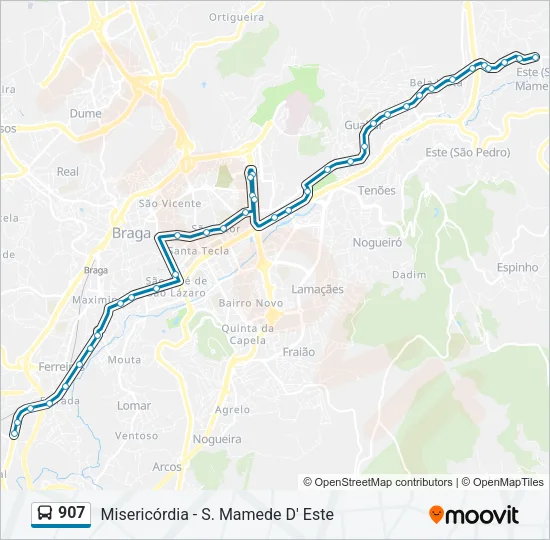 907 Bus Line Map