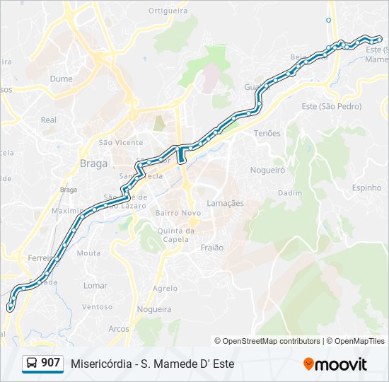 907 bus Line Map