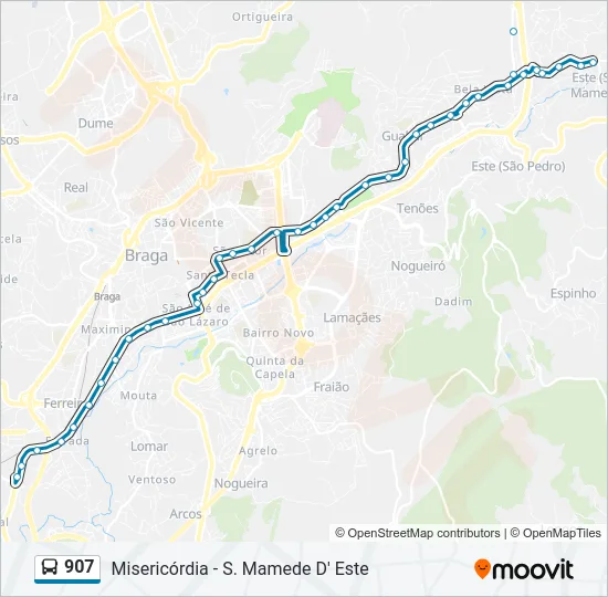907 Bus Line Map