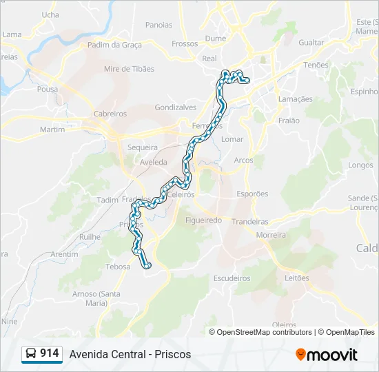 914 Bus Line Map