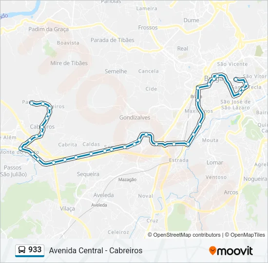 933 Bus Line Map