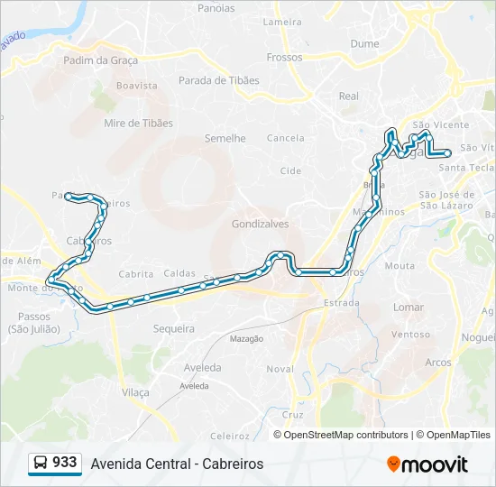 933 Bus Line Map