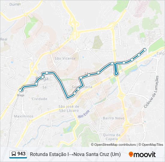 943 Route: Schedules, Stops & Maps - Rotunda Estação I‎→Nova Santa Cruz ...