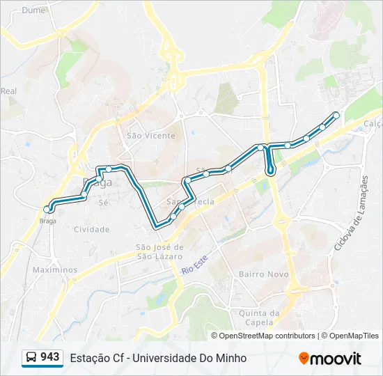 943 Bus Line Map