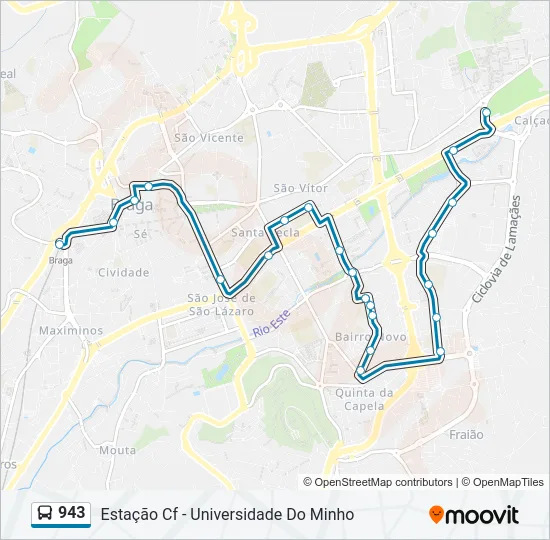 943 Bus Line Map