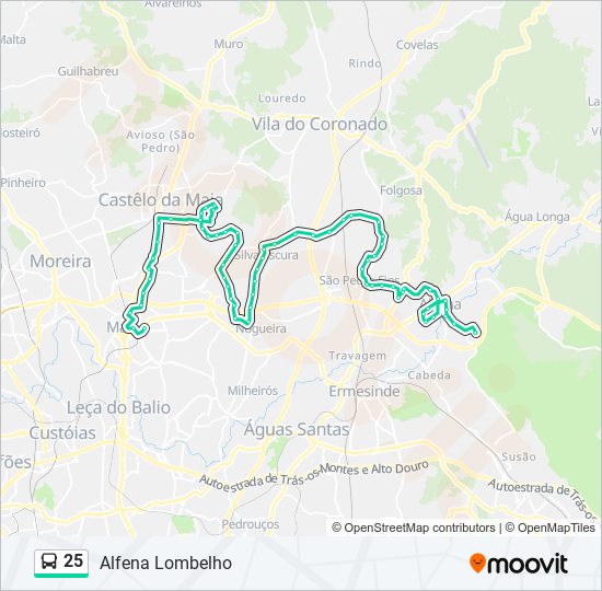 25 bus Line Map