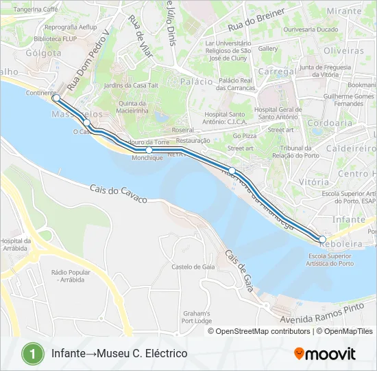 1 Light Rail Line Map