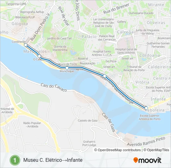 1 Light Rail Line Map