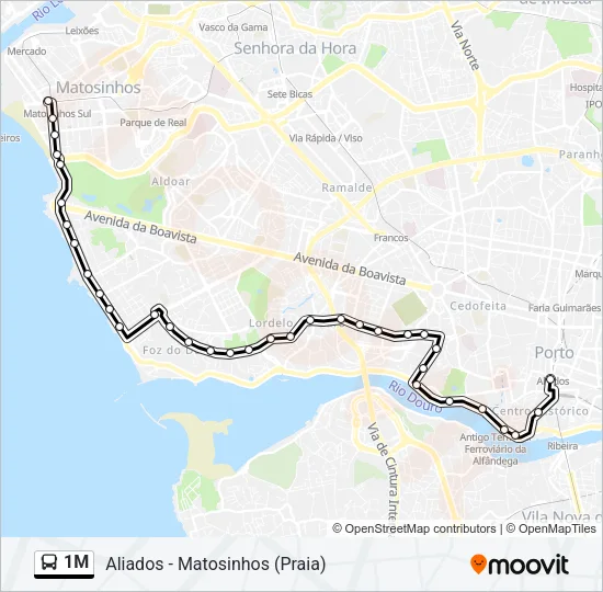 1M Bus Line Map