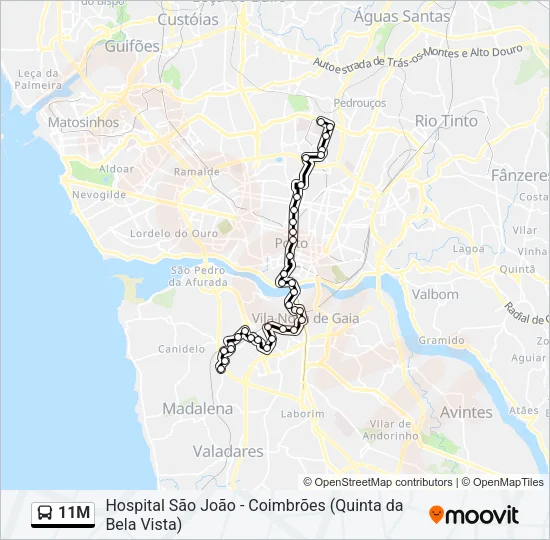 11M Bus Line Map