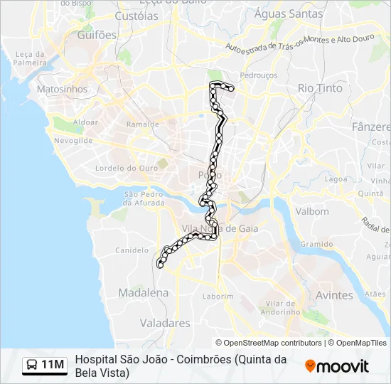 11M Bus Line Map