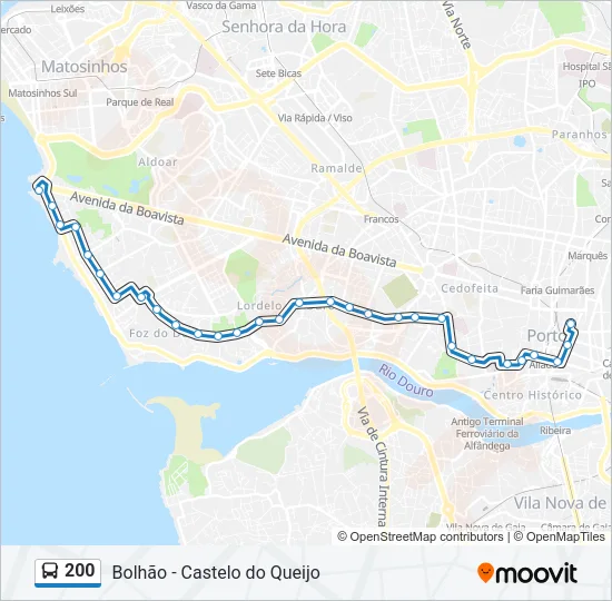 200 Bus Line Map