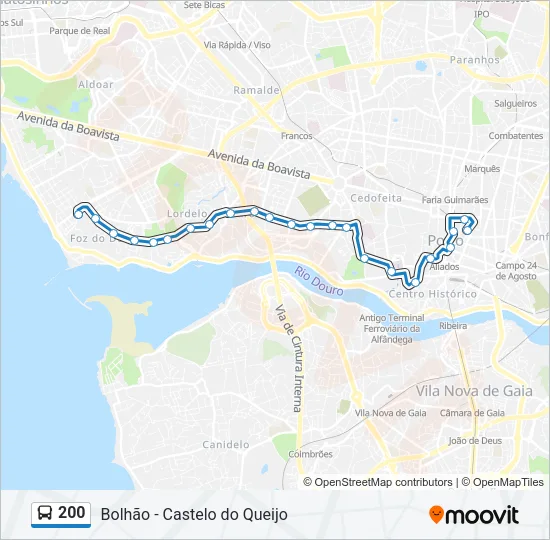 200 Bus Line Map