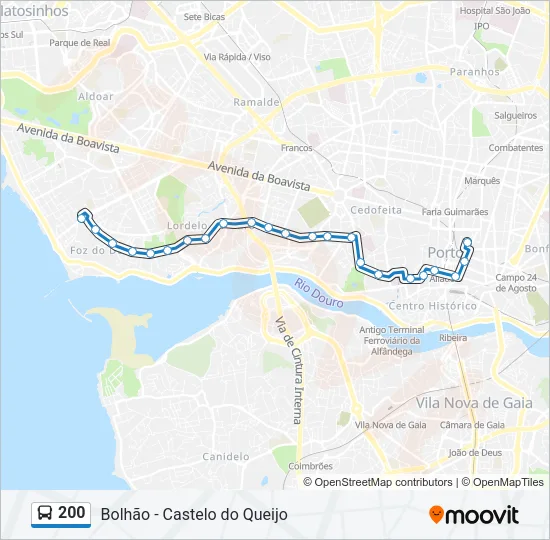 200 Bus Line Map