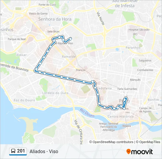 201 Bus Line Map
