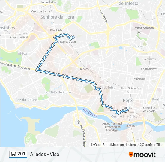 201 Bus Line Map