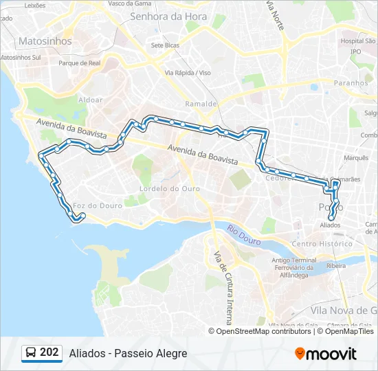 202 Bus Line Map