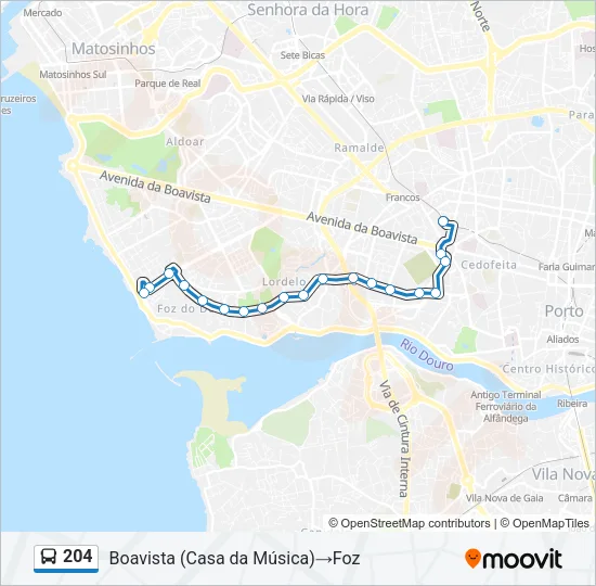 204 Bus Line Map