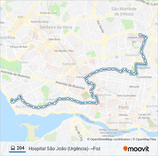 204 bus Line Map