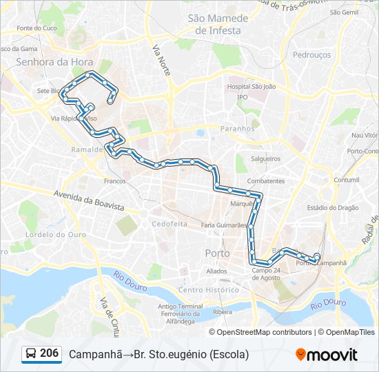 206 bus Line Map